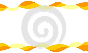 Abstract orange yellow wave curve frame background