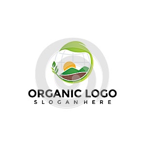 Abstract Organic Agriculture Logo Template. Vector Illustrator EPS. 10