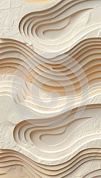 Abstract organic beige brown waving lines texture background illustration for web design