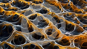 Abstract Organic Microstructure Close-up in Orange and Black Tones photo