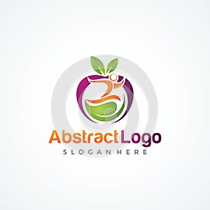 Abstract Organic and People Logo Template. Vector Illustrator Eps.10