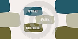 Abstract organic rectangle shapes background. Hand drawn neutral colors banner. For newsletter, web, social media post,