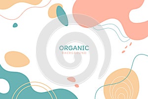 Abstract Organic Shape Hand Drawn Colorful Minimal Background