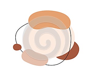 Abstract organic shapes, minimal geometric background design. Fluid circled elements, frame. Creative natural dynamic