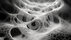 Abstract organic structure with intricate hollow patterns