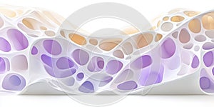 Abstract organic structure with white and purple forms