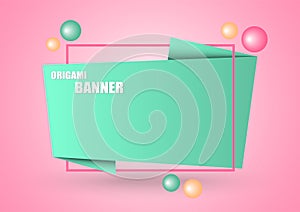 Abstract Origami Banner Aqua Menthe