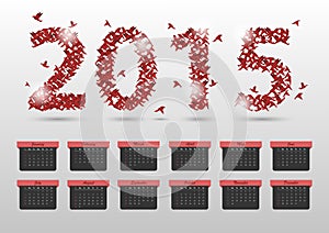 Abstract origami calendar 2015 year. banner template. Vector