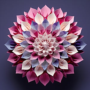 Abstract Origami Flower Sculpture: Ultrarealistic Geometric Design