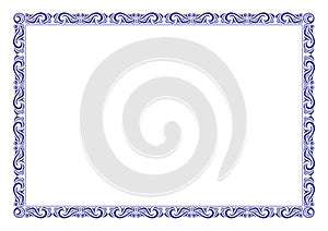 Abstract Ornament Blue Frame & Border