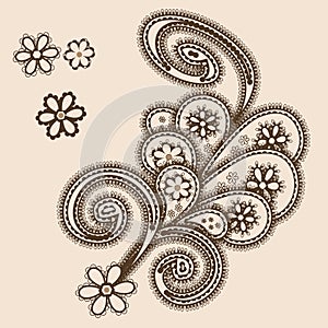 Abstract ornament with paisleys