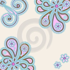 Abstract ornament with paisleys