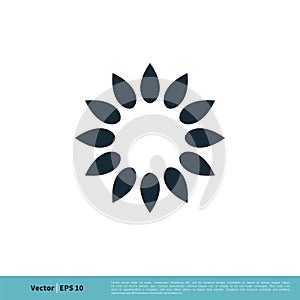 Abstract Ornamental Circle Flower Icon Vector Logo Template Illustration Design. Vector EPS 10