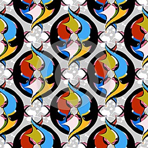 Abstract ornamental colorful vector seamless pattern. Decorative