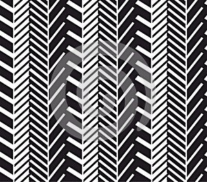 Abstract ornamental geometric pattern,zigzag background,arrow,lines. Seamless monochrome print for fabric or paper. - vector