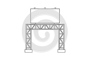 Abstract outline drawing, space frame structure of billboards vector illustration