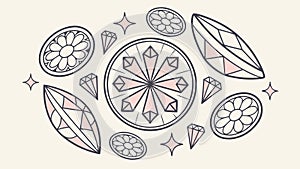 Abstract Oval & Circular Decorative Elements, vector design Generative AI