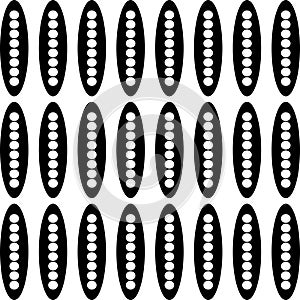 Abstract Oval Shape Inside Circles Pattern Repeated Design On White Background