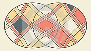 Abstract Oval Shapes Geometric Overlapping Pattern, vector design Generative AI