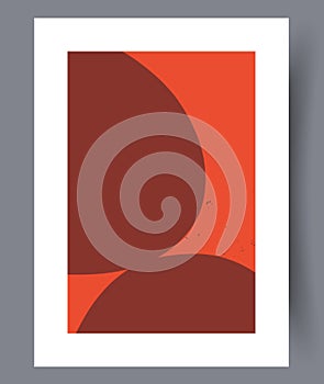 Abstract ovals red postmodernism wall art print