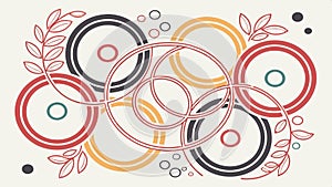 Abstract overlapping circles in a colorful and dynamic modern design vector design Generative AI