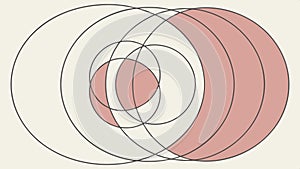Abstract overlapping circles pattern, geometric design background texture element vector design Generative AI