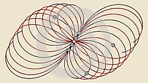 Abstract Overlapping Circular Forms, vector design Generative AI