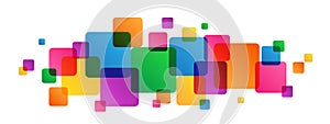 Abstract overlapping colorful squares background photo