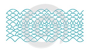 Abstract Overlapping Fish Scales Seamless Pattern, vector design Generative AI