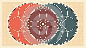 Abstract overlapping geometric circles design vector design Generative AI