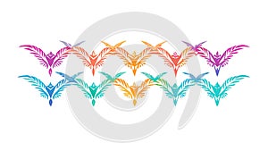 Abstract overlapping geometric shapes, colorful pattern, vector design Generative AI