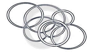 Abstract Overlapping Rings, Dynamic Interconnection, vector design Generative AI