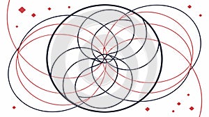 Abstract Overlapping Rings Geometric Pattern, vector design Generative AI