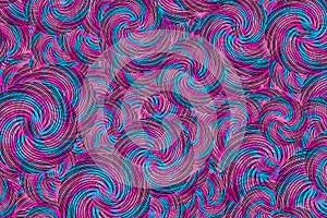 Abstract overlapping swirls in pink and blue