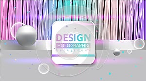 Abstract page template with crome 3d circles, cool minimalistick abstraction with wthite squere in center photo