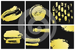 Abstract paint brush stroke backgrounds set