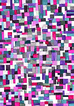 Abstract paint-drawn geometric print pattern