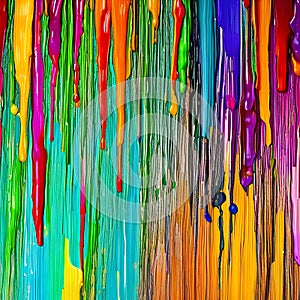 697 Abstract Paint Drips: An artistic and expressive background featuring abstract paint drips in bold and vibrant colors that c