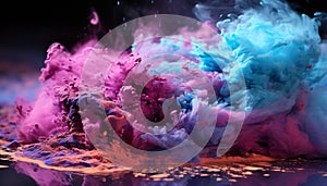 Abstract paint exploding in motion, creating a colorful galaxy generated by AI