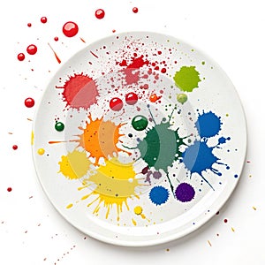 Abstract paint splatter patterns isolated on white background