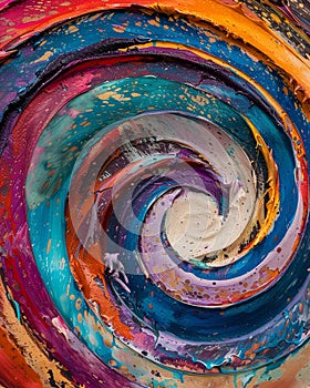 Abstract paint swirls, overhead shot, kaleidoscope of colors , advertise photo