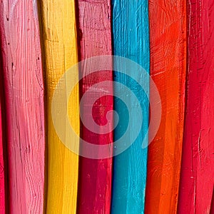 Abstract painted colorful colored color, wooden panel wall texture - Wood waves background square, Generative AI