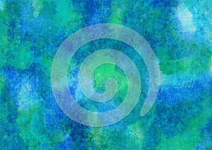 Abstract painted green and blue texure background with scratches and brush strokes