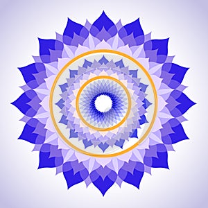 Abstract painted picture mandala of Sahasrara