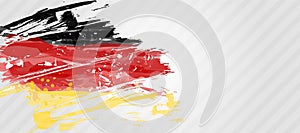 Abstract painted watercolor splashes flag of Germany Bundesflagge und Handelsflagge. Background concept for German national