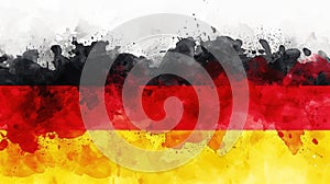 Abstract painted watercolor splashes flag of Germany Bundesflagge und Handelsflagge. Background concept for German national