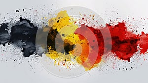 Abstract painted watercolor splashes flag of Germany Bundesflagge und Handelsflagge. Background concept for German national photo