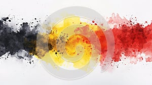 Abstract painted watercolor splashes flag of Germany Bundesflagge und Handelsflagge. Background concept for German national