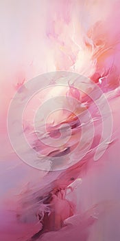 Abstract Painting 26: Whirlwind Of Pink Brushstrokes And Ethereal Emotions