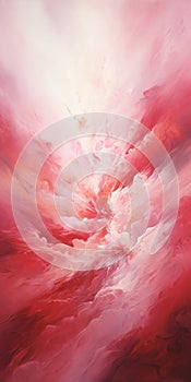 Abstract Painting 29: Ethereal Ruby Brushstrokes And Delicate Chromatics